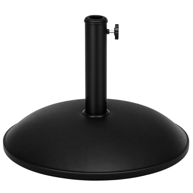 Outsunny 20kg Patio Sun Umbrella Base Durable Parasol Garden Stand Cement Round Black Black