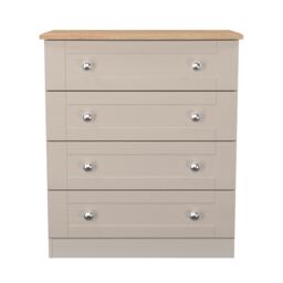 Cumbria 4 Drawer Chest of Drawers in Kashmir Ash & Bardolino Oak (Ready Assembled) Cream Kashmir Ash & Bardolino Oak