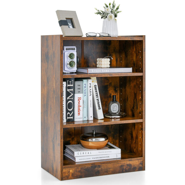 COSTWAY 3 Tier Bookcase Floor Standing Open Bookshelf Bedroom Modern Display Cabinet