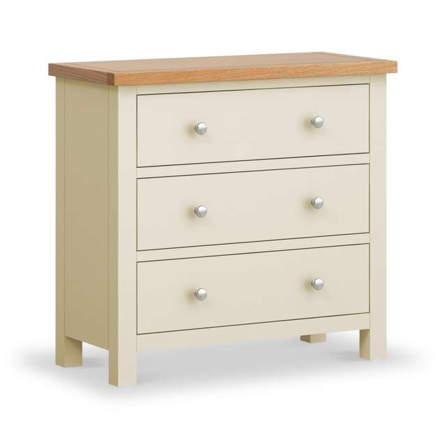 Farro Cream 3 Drawer Chest of Drawers - Fully Assembled By Roseland Furniture