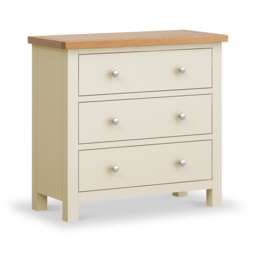 Farro Cream 3 Drawer Chest of Drawers - Fully Assembled By Roseland Furniture