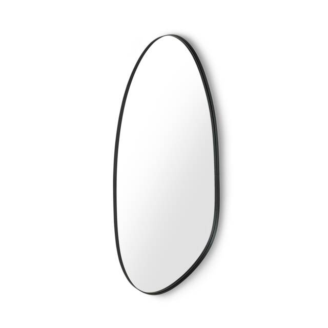 Oblique Black Metal 95cm Organic Wall Mirror