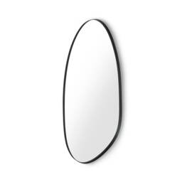 Oblique Black Metal 95cm Organic Wall Mirror