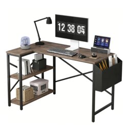MCC Direct Corner Computer Desk L Shaped Desk With Shelves Home Office Table 100cm