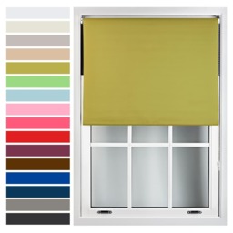 FURNISHED Roller Blind Made to Measure Blackout Fabric with Metal Fittings Easy Fit Green Green (W) 120cm x (L) 165cm