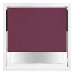 Blackout Roller Blind 155cm Wide x 210cm Long Metal Fittings Purple Aubergine