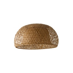 ValueLights Perugia Natural Bamboo Dome Ceiling Shade and Bulb