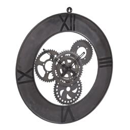 Cassia Large Industrial Style Clock Factory Metal Black One Size
