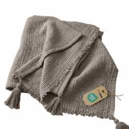 Homescapes Pure Handmade Cotton Muslin Bed Throw Blanket - 127 x 180 cm