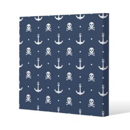 Anchor with Skull & Bones (Canvas Print) Cream