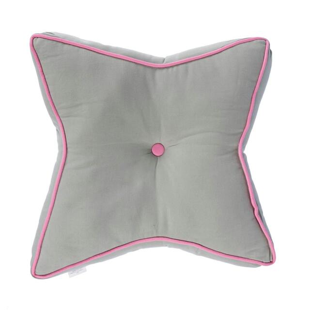 Homescapes Grey and Pink Star Floor Cushion Grey Pink & Grey 48 x 70 cm