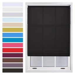 FURNISHED Daylight Roller Blinds Made to Measure Sheer Window Blind with Metal Fittings Black Black (W) 210cm x (L) 210cm