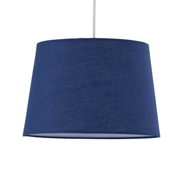Navy Cotton 28cm Tapered Cylinder Pendant or Lamp Shade Blue Medium 1