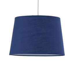 Navy Cotton 28cm Tapered Cylinder Pendant or Lamp Shade Blue Medium 1