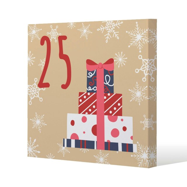 Advent calendar 25 days of christmas (canvas) Cream