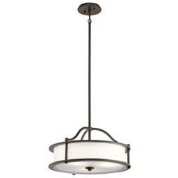 Emory 3 Light Semi Flush Round Ceiling Pendant Light Pewter, E27