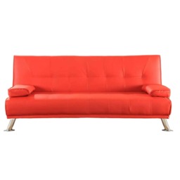 Faux Leather Clic Clac Luxury Sofa Bed In Red