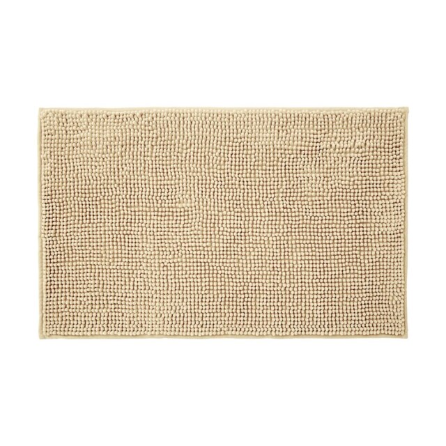 Chenille Bobble Bath Mat Non-Slip 60 x 90cm - Beige
