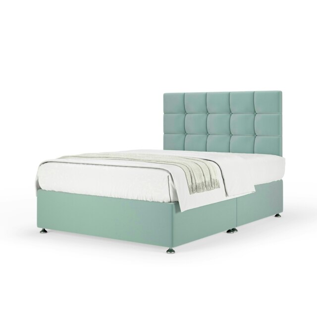 Majestic 1000 Pocket Sprung Duckegg Plush Velvet Divan Set And Pearl Headboard Double