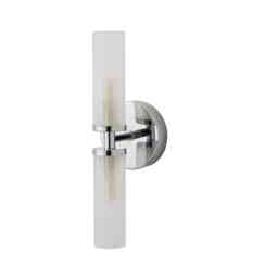 ValueLights Canya Chrome 2 Way IP44 Frosted Glass Wall Light & Bulbs Silver