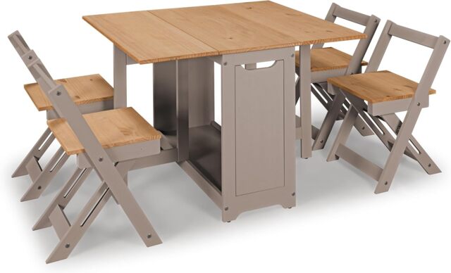 Corona Butterfly Dining Set Grey Santos 4 Seat Folding Drop Leaf Table Solid Mexican Pine