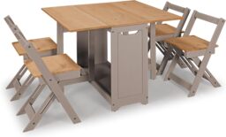 Corona Butterfly Dining Set Grey Santos 4 Seat Folding Drop Leaf Table Solid Mexican Pine
