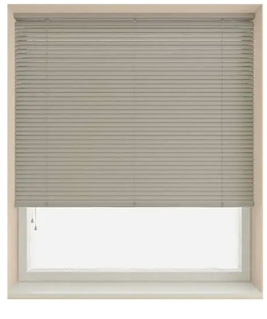 60cm Grey 25mm Slat PVC Venetian Blind (152cm Drop) Grey Grey