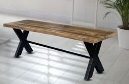 Kerela Bench - Mango Wood/Iron - L44 x W160 x H45 cm - Mango PP Saw Finish Brown