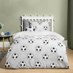 OHS Football Glow In The Dark Soft Fleece Duvet Set Grey Grey Double
