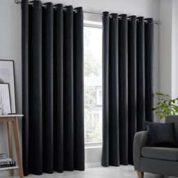 Fusion Strata Eyelet Curtains Black
