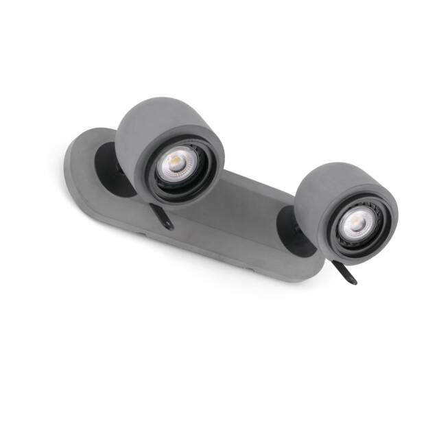 Stone 2 Light Indoor Adjustable Wall Spotlight Grey, GU10