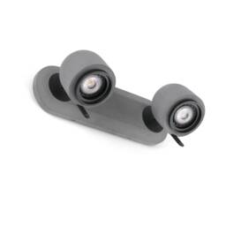 Stone 2 Light Indoor Adjustable Wall Spotlight Grey, GU10