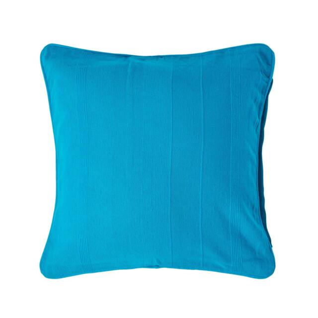 Homescapes Cotton Rajput Ribbed Teal Cushion Cover - 60 x 60 cm Blue Teal 60 x 60 cm