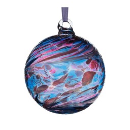 Sienna Glass Hanging Ornament 8cm Friendship Ball - Blue & Pink
