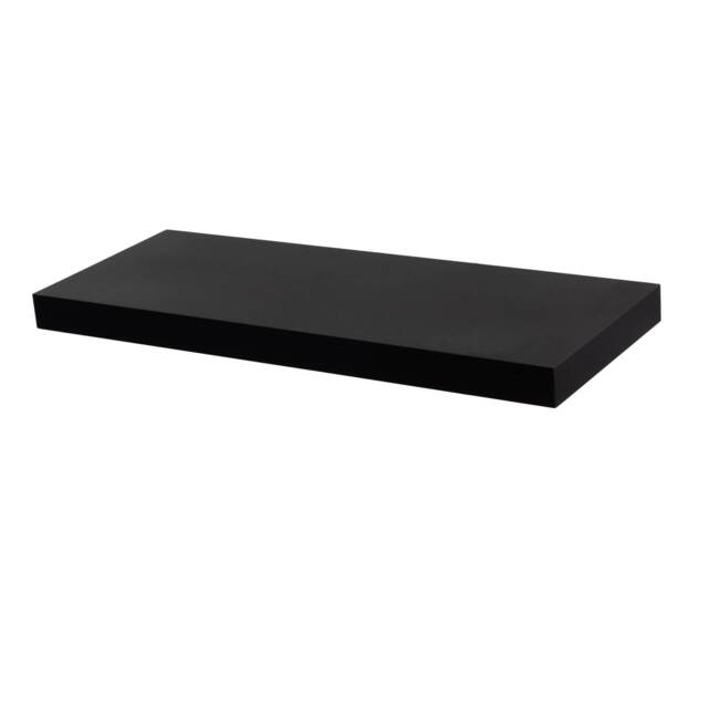Harbour Housewares 60cm Floating Wall Shelf - Photo Gallery Bookshelf Wall Shelves for Storage & Display Black Black 1