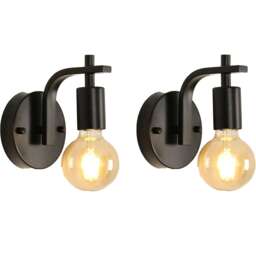 2 Pack Industrial Wall Lights Indoor Black