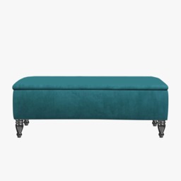 Lisbon Plain 90cm Ottoman Storage Bench - Plush Velvet Shoe Bench - Emerald Green Upholstery Footstool with Storage
