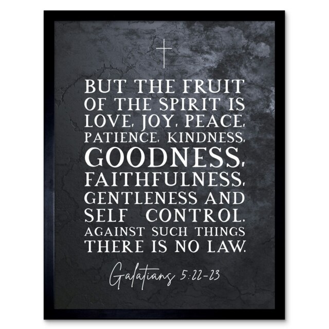 Galatians 5:22-23 Love Joy Peace Christian Bible Quote Framed Wall Art Print