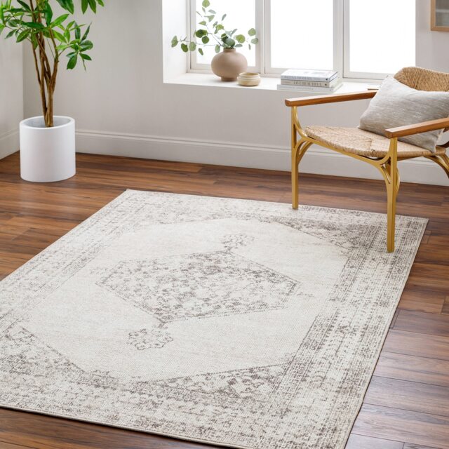 LIVABLISS Our Pnw Home Olympic-Vintage Traditional Boho Rug 200 x 275 cm Beige Brown