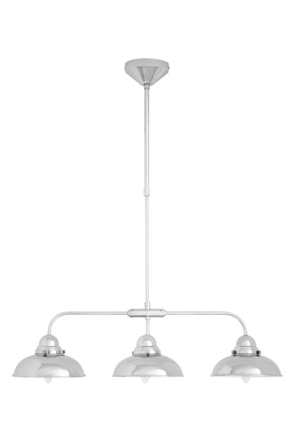 Interiors by Premier Chrome 3 Pendant Ceiling Light, Industrial Style Hanging Light With Chrome Finish, Pendant Lamp
