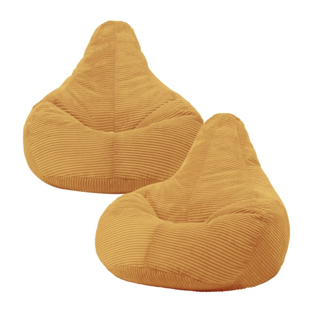 Gaming Bean Bag Recliner Jumbo Cord Ochre