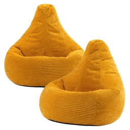 Gaming Bean Bag Recliner Jumbo Cord Ochre