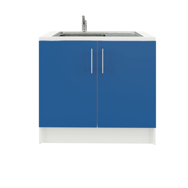 JD Greta 1000mm Utility Room Sink Unit With Tap, Kitchen Base Cabinet - Navy Matt Blue