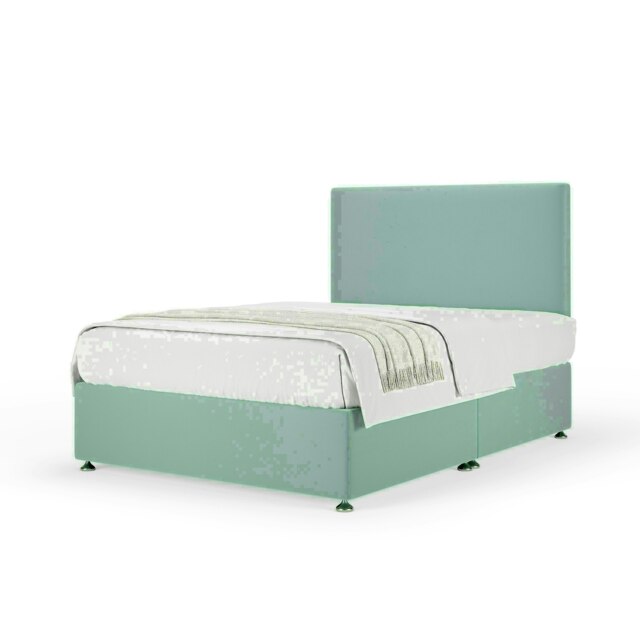 Duckegg Plush Velvet No Drawer Divan Base and Valencia Headboard Single