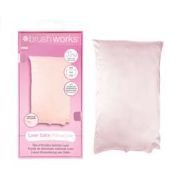 Brushworks Luxe Satin Pillowcase - Pink Standard 50cm x 75cm Pink Pink Standard