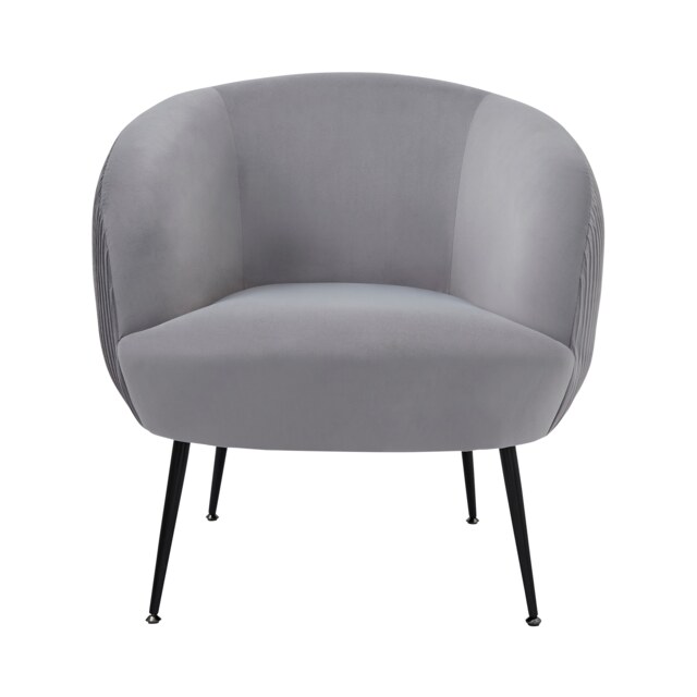 Kamilah Pleated Velvet Accent Chair Grey Grey