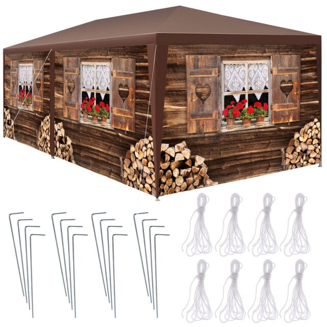 Gazebo Alpine - removable side panels, plug-in assembly Brown brown 600 x 300 x 250 cm 1