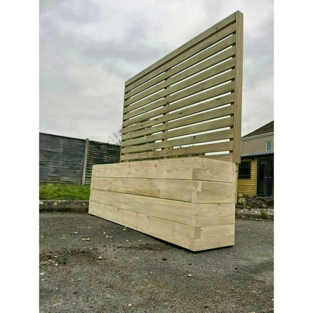 Suffolk Planter and Trellis (Pack of 2) - Wood - L90 x W40 x H150 cm Brown