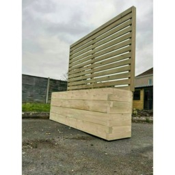 Suffolk Planter and Trellis (Pack of 2) - Wood - L90 x W40 x H150 cm Brown