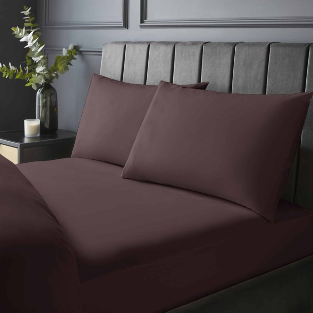 Silentnight Pure Cotton Fitted Sheet, Plum